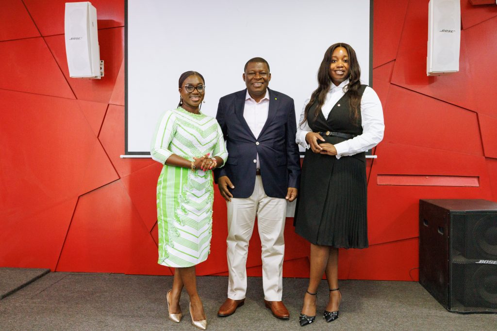 L-R: Abena Biney, Chief Sustainability Officer, Deloitte West Africa; Fatai Folarin, CEO of Deloitte West Africa; and Somachi Chris-Asoluka, CEO of the Tony Elumelu Foundation.